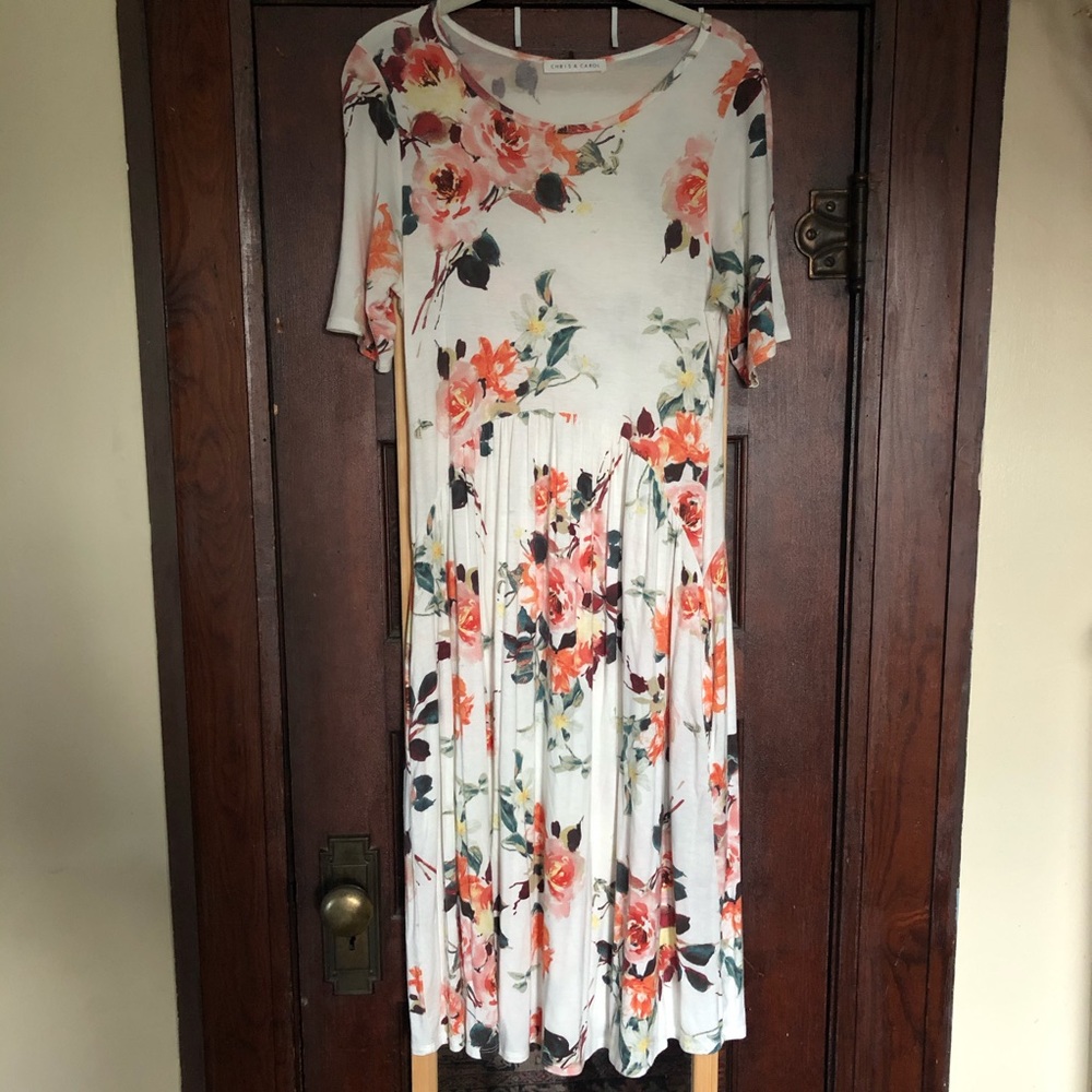 Knit Floral Midi Dress